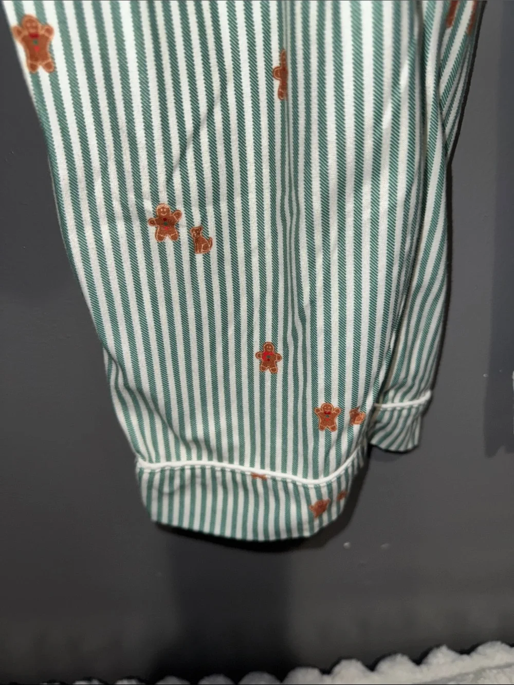 Wondershop Mint Green & White Striped Pajama Set with Orange Star Print